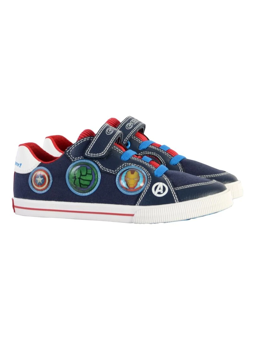 Basket à Scratch Plate Geox Enfant Kilwi Canv+Tumb   Bleu