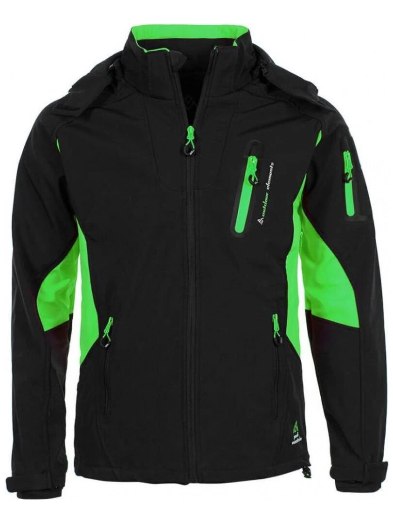 Blouson softshell homme CAVYBA PEAK MOUNTAIN Noir Vert