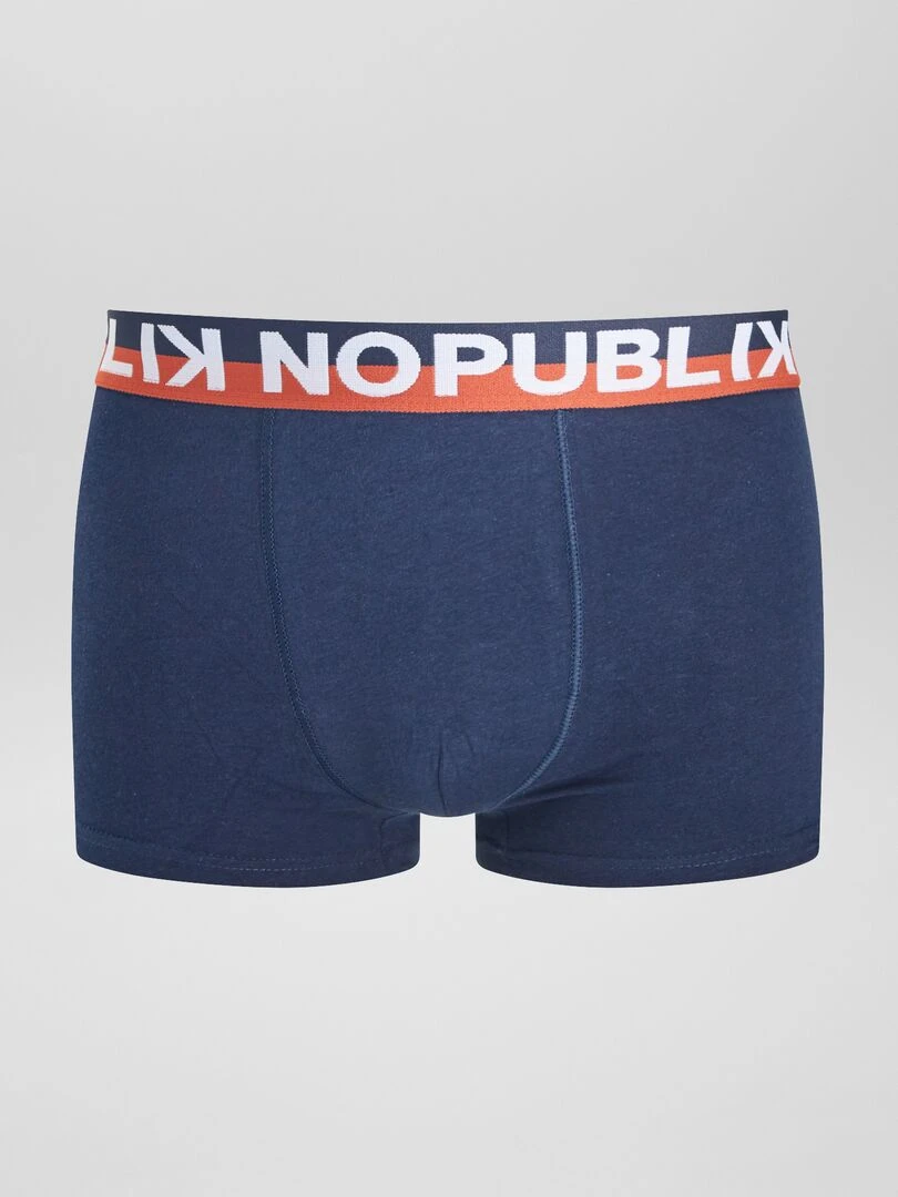 Lot de 3 boxers 'No Publik' Bleu marine