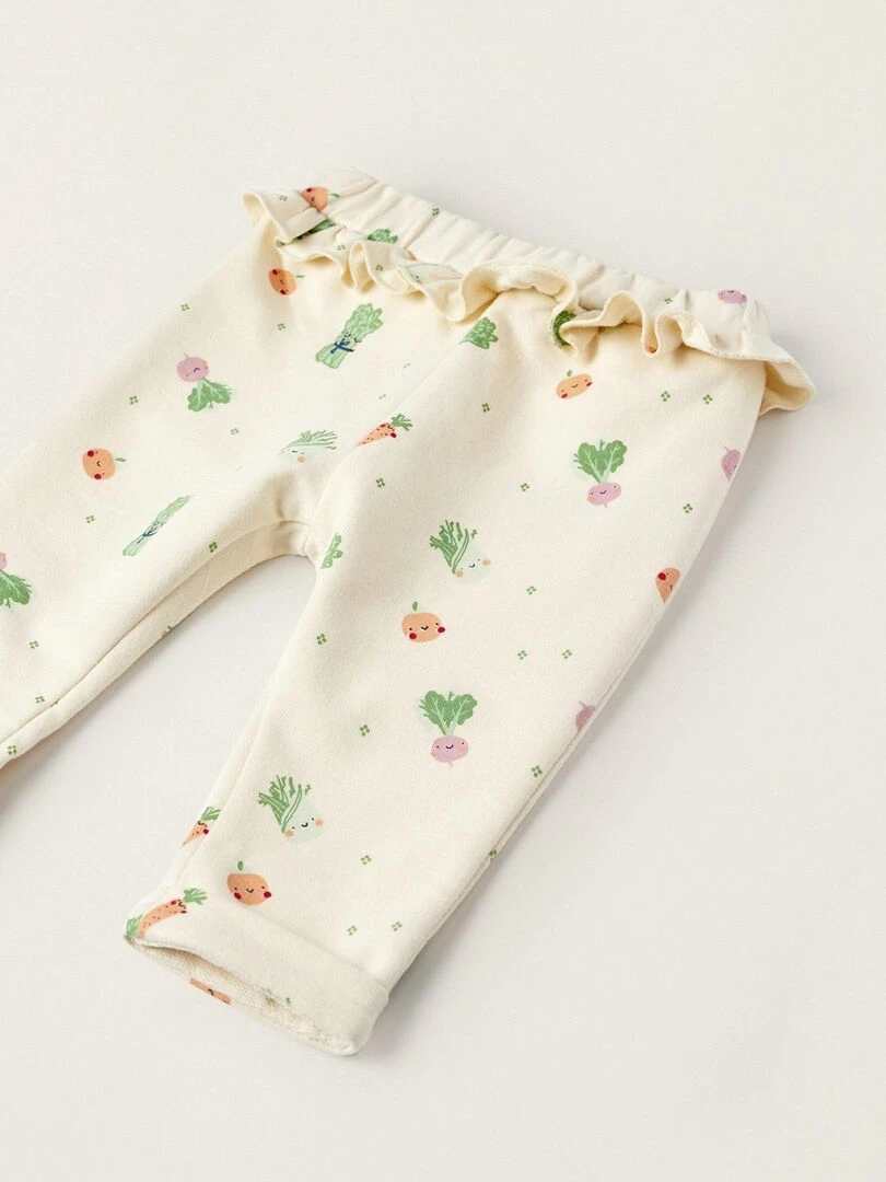 Pantalon pour Bébé Fille 'Légumes'  NATURE TAKEOVER   Beige clair