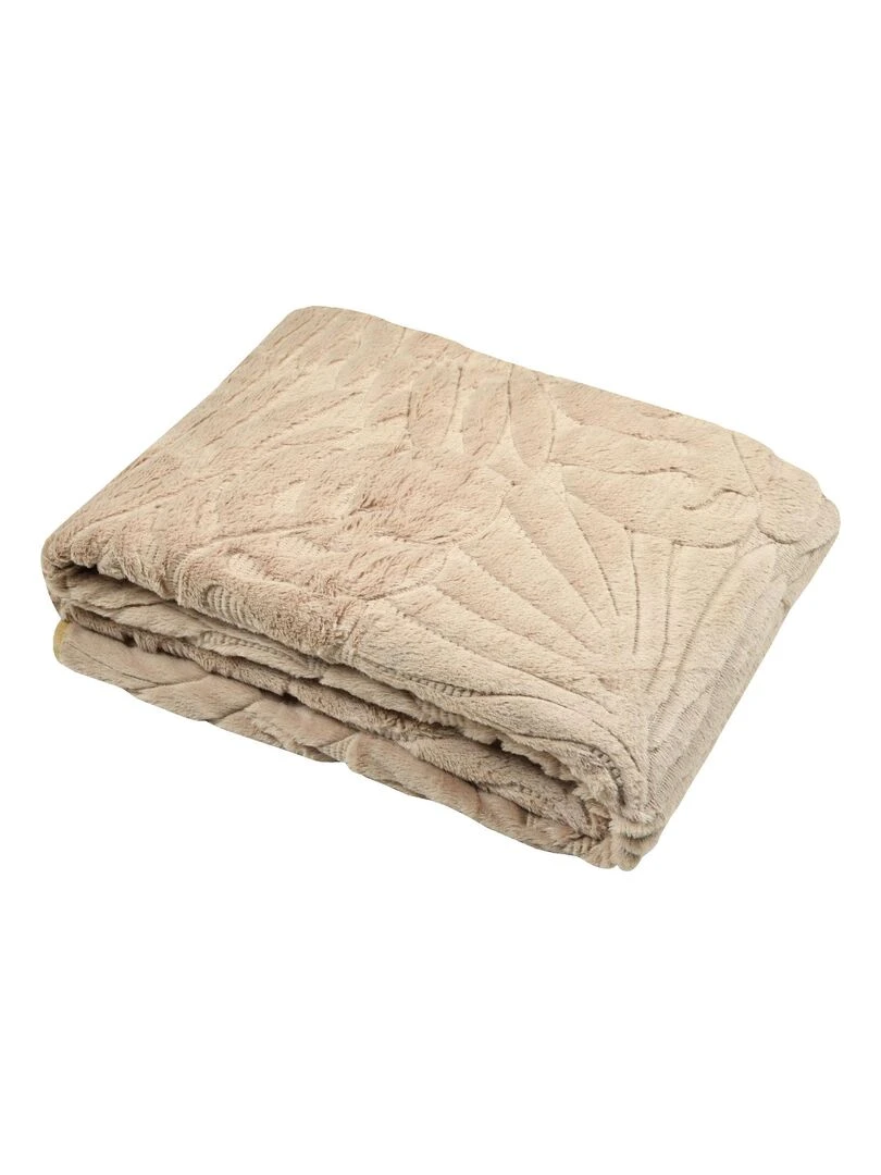 Plaid en imitation fourrure doublé polaire Beige