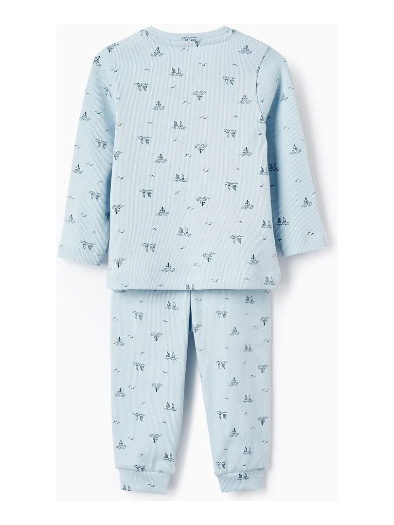 Pyjama côtelé avec motif pour bébé garçon 'Sail Boats' manches longues ESSENTIALS LINE Bleu