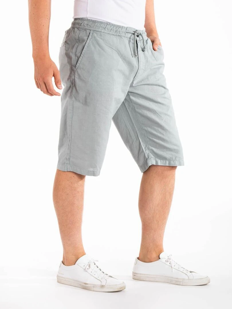 Bermuda coton lin MANNY 'Rica Lewis'   Gris