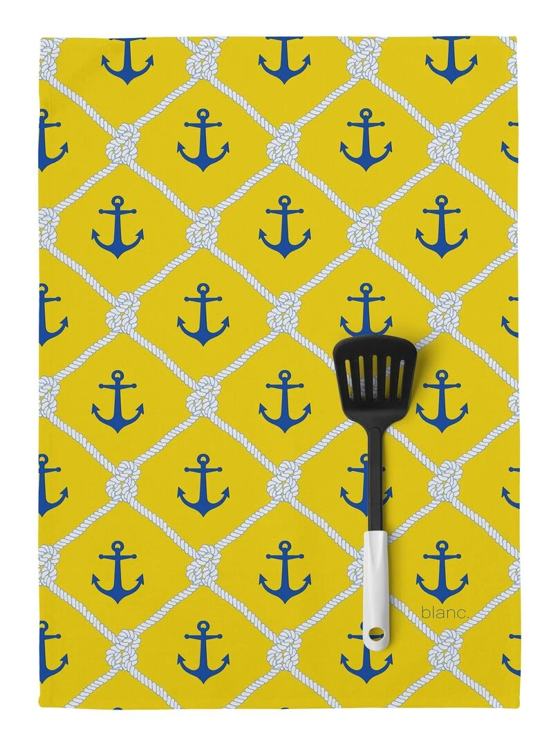 Torchon (2 pièces) Sail "Happyfriday"   Blanc