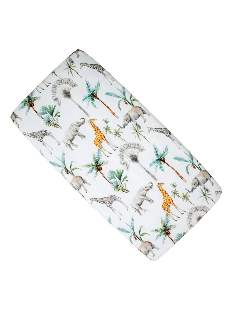 Drap housse berceau en coton Safari Multicolore