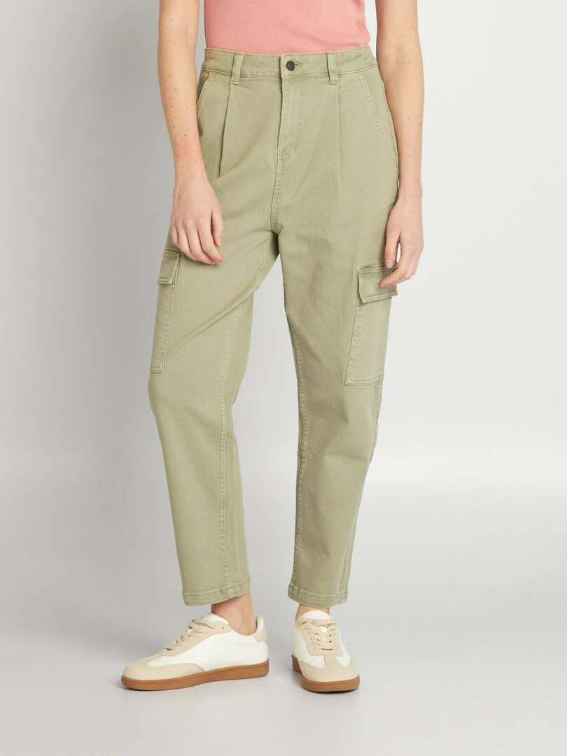 Pantalon twill avec poches à rabats L27 Kaki