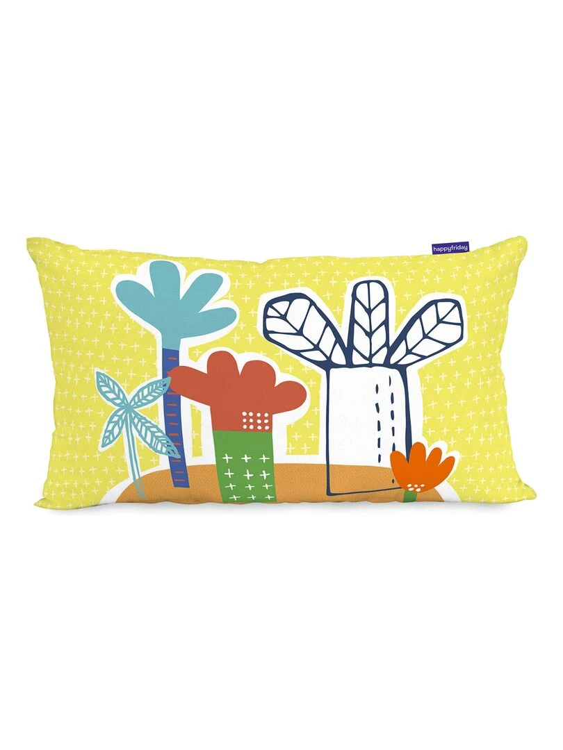 Housse de coussin Funnysaurus "Happyfriday"   Blanc