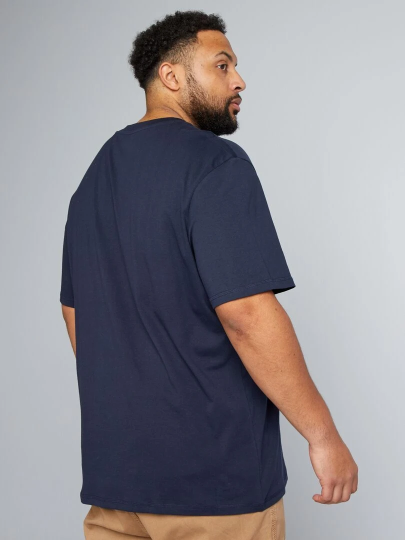 T shirt en jersey uni   Bleu marine