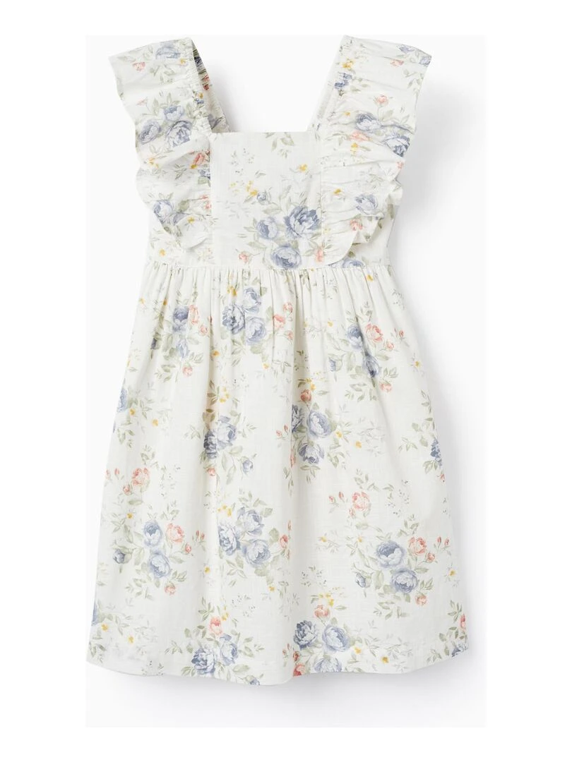 Robe En Coton À Fleurs Pour Fille 'You&Me' manches courtes BROTHERS&SISTERS Beige clair