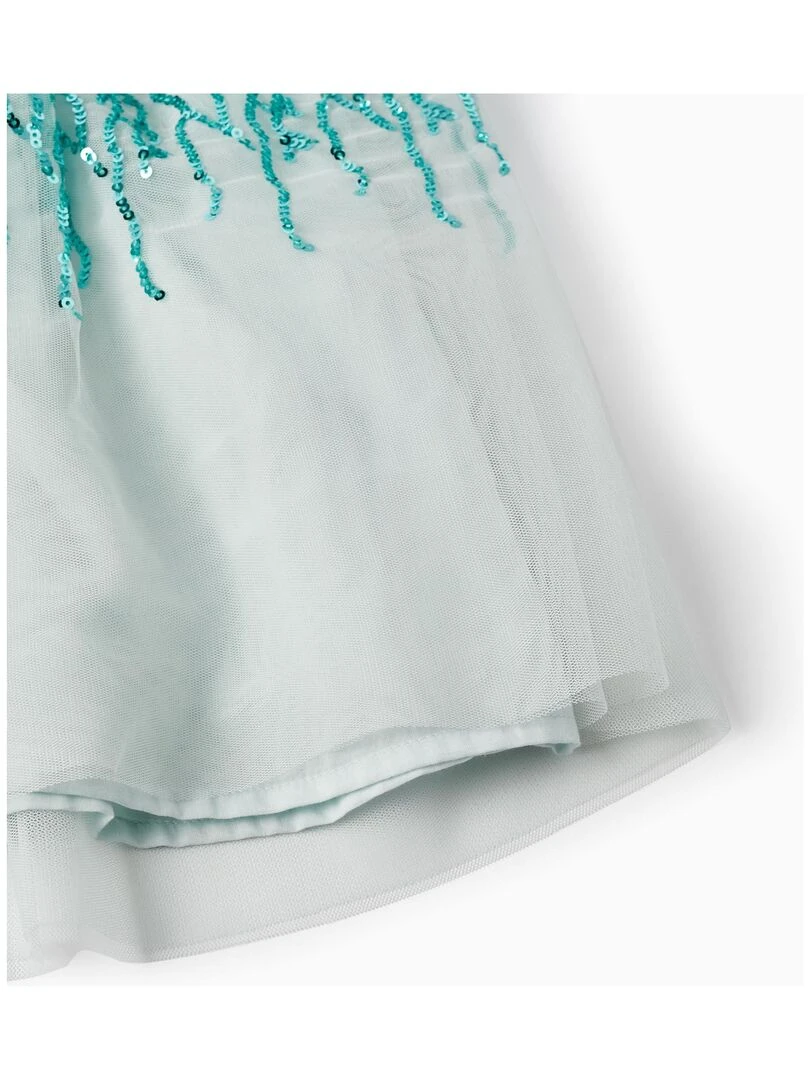 Robe en Tulle et Paillettes pour Fille manches courtes CÉRÉMONIE   Vert