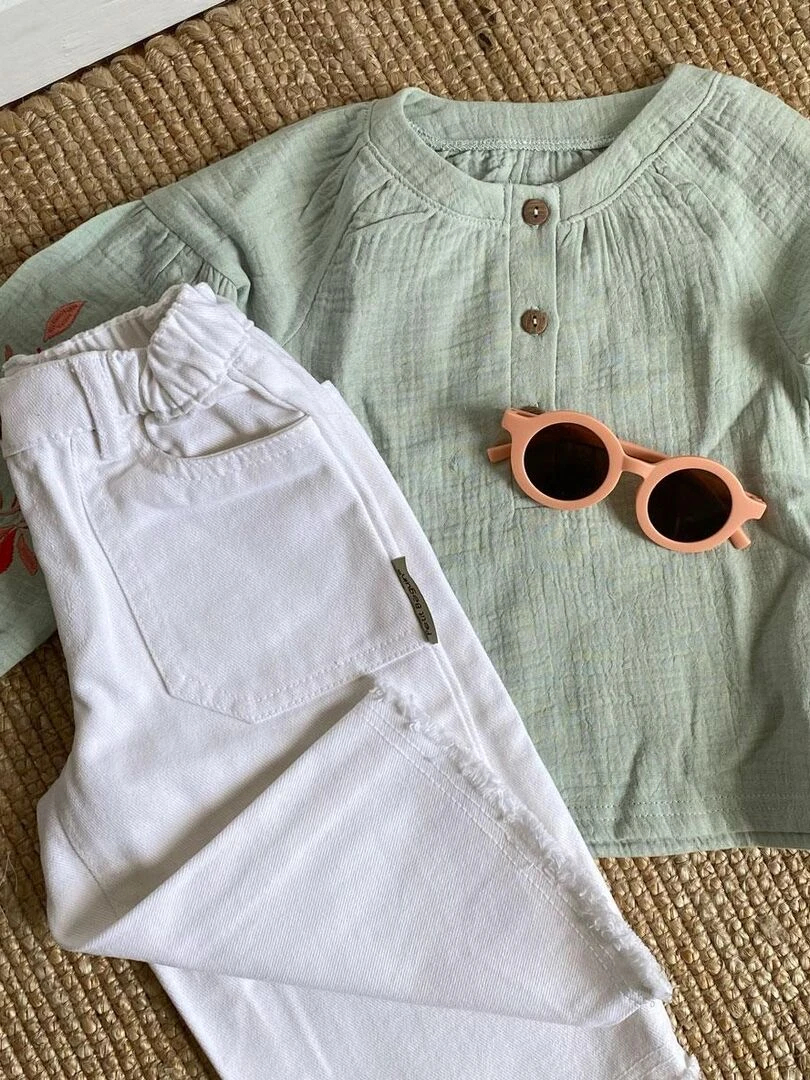 Pantalon bébé Minaouet   Blanc