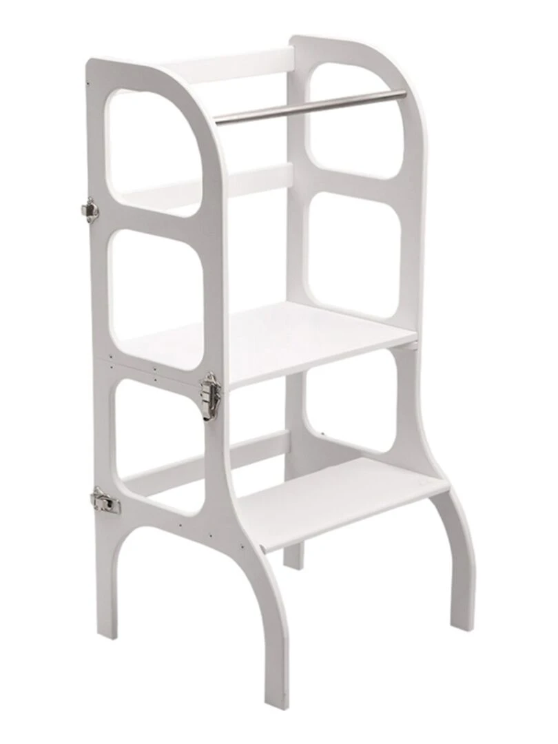 Tour d'observation Montessori transformable Step'N'Sit White Silver Blanc