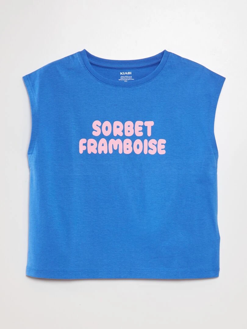 T shirt à emmanchures américaines Bleu