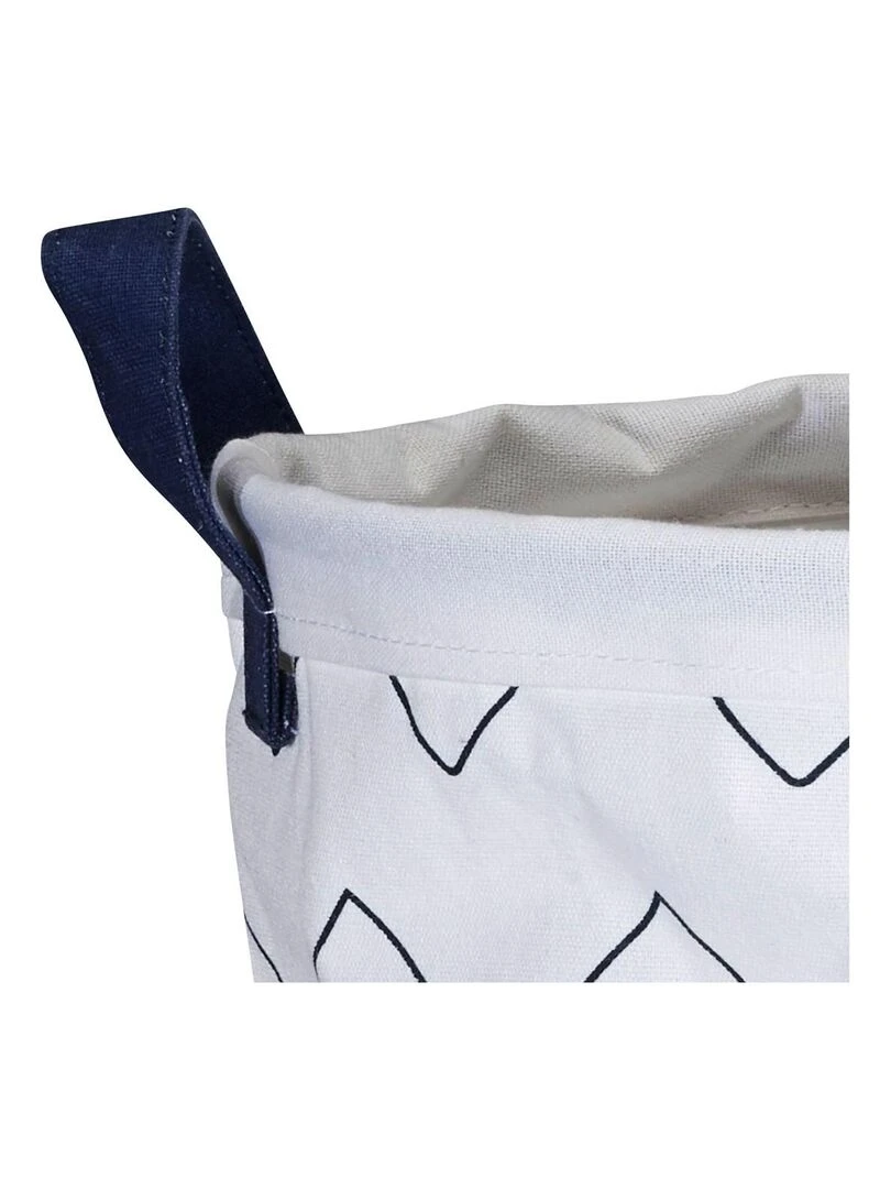 Panière de rangement tissu 31x39x31cm en coton blanc   SAUTHON   Blanc