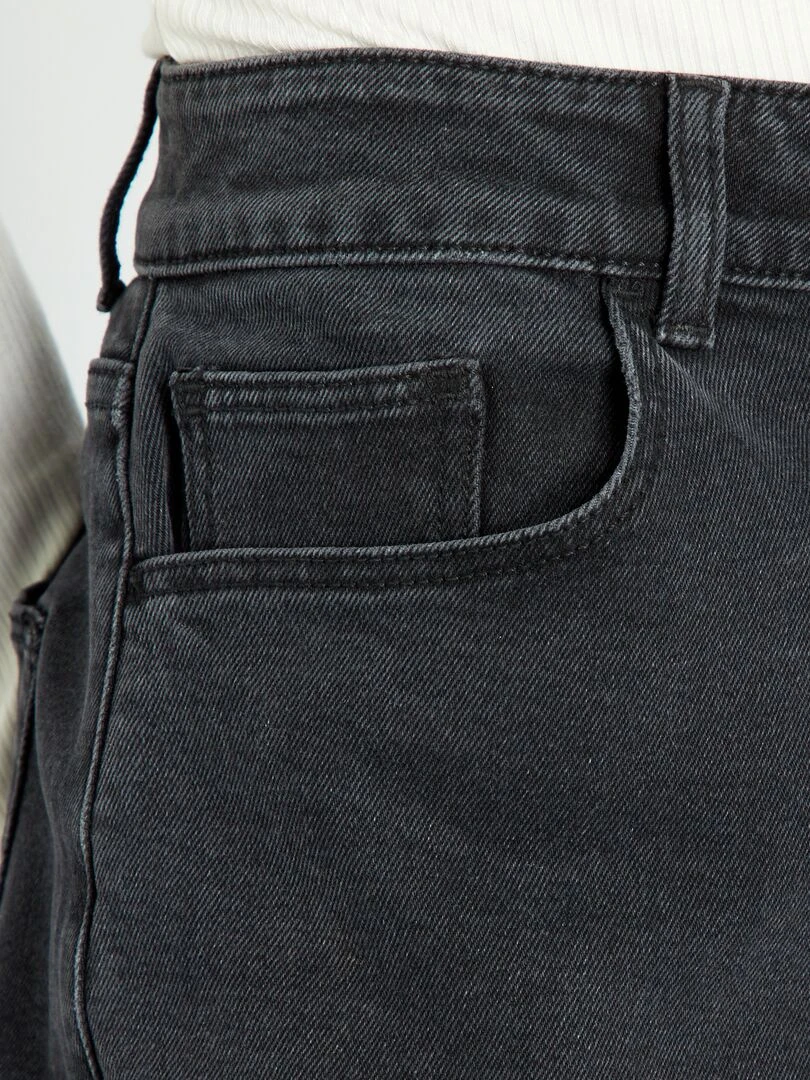 Jean mom à taille très haute   L32   Noir