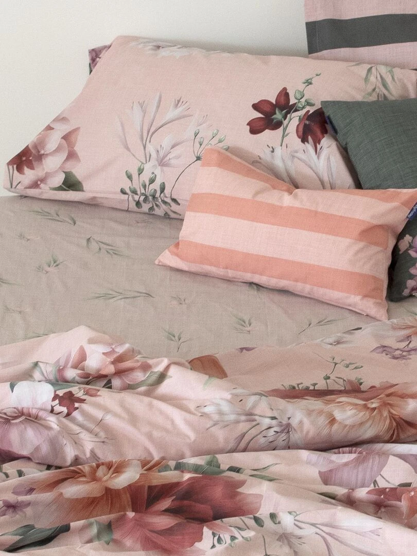 Drap housse Summer floral "Happyfriday"   Blanc