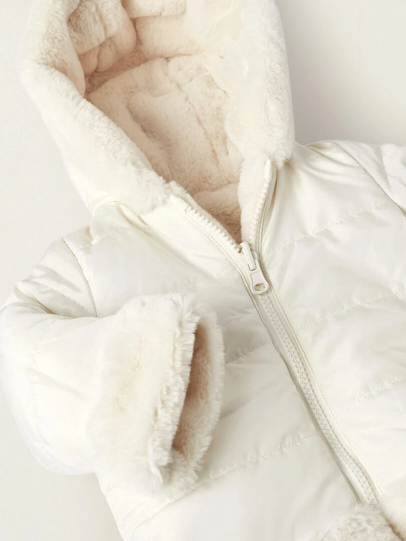 Manteau Réversible avec Capuche pour Nouveau Né  BALMORAL'S AFTERNOONS   Blanc