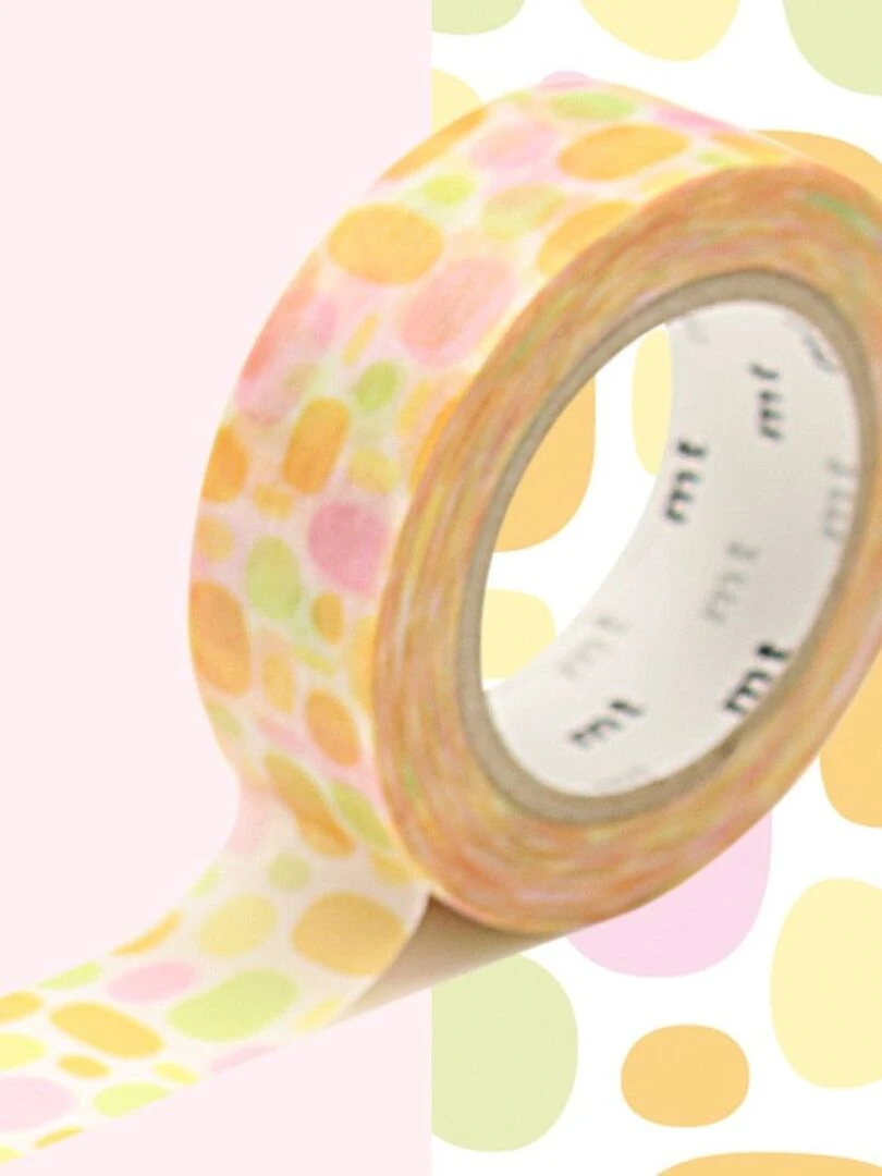 Masking tape pavés rond orange   1 5 cm x 7 m   N/A