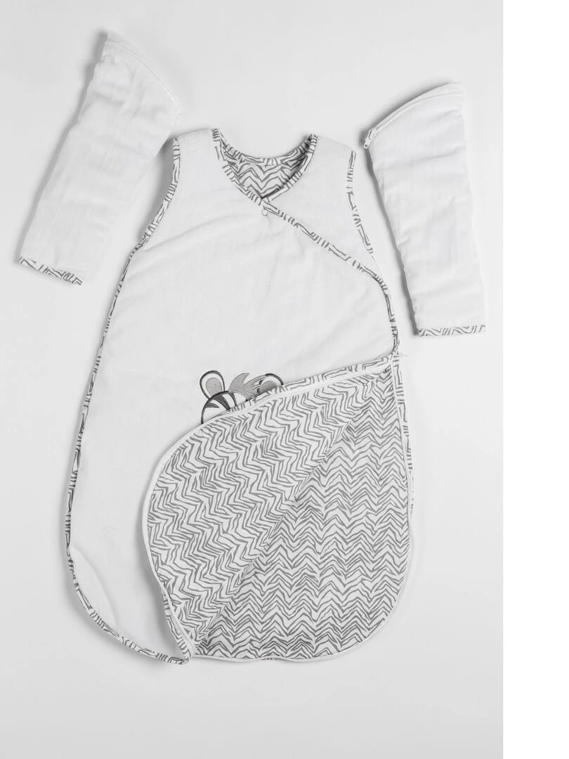 Steff Zèbre douillette avec manches amovibles Blanc Gris