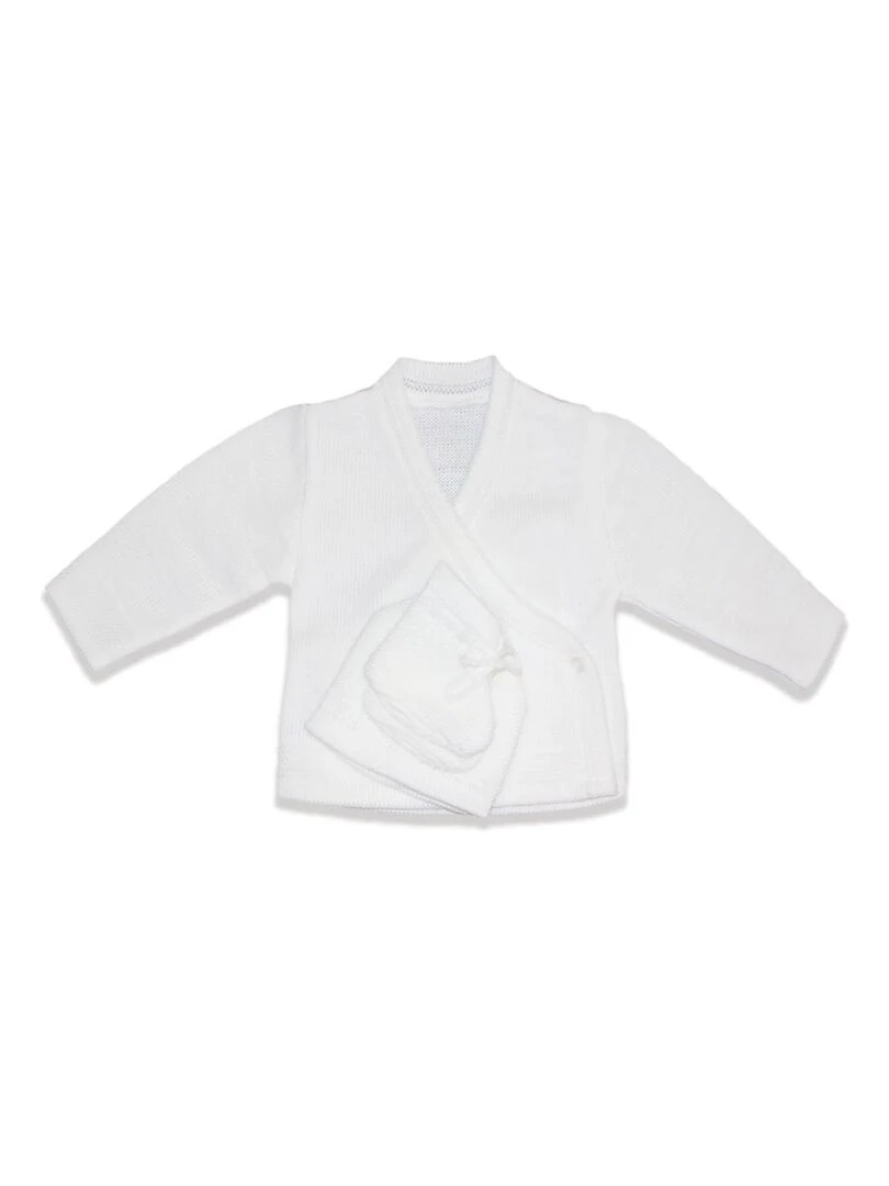 Brassière + Bonnet + Chaussons LES CHATOUNETS Blanc