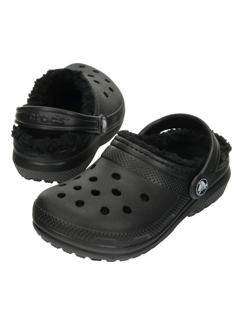 Sabot à Enfiler Enfant Crocs Classic Lined Clog K   Noir