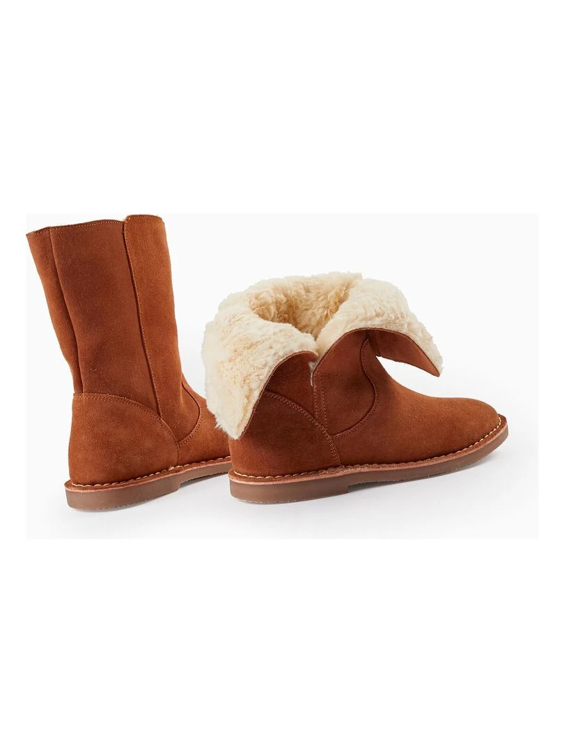 Bottes en Daim avec Fourrure pour Fille   ACE CLUBS   Beige