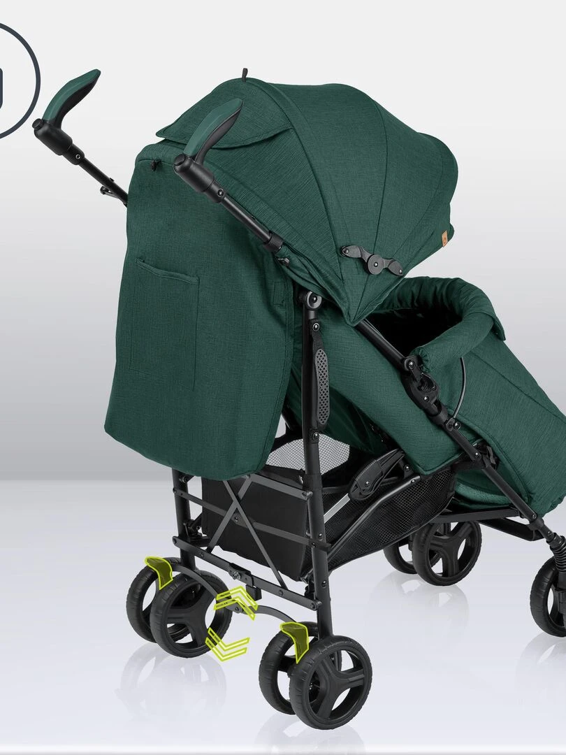 LIONELO Irma   Poussette bébé canne compacte   De 6 à 36 mois   Accessoires inclus   Vert   Vert
