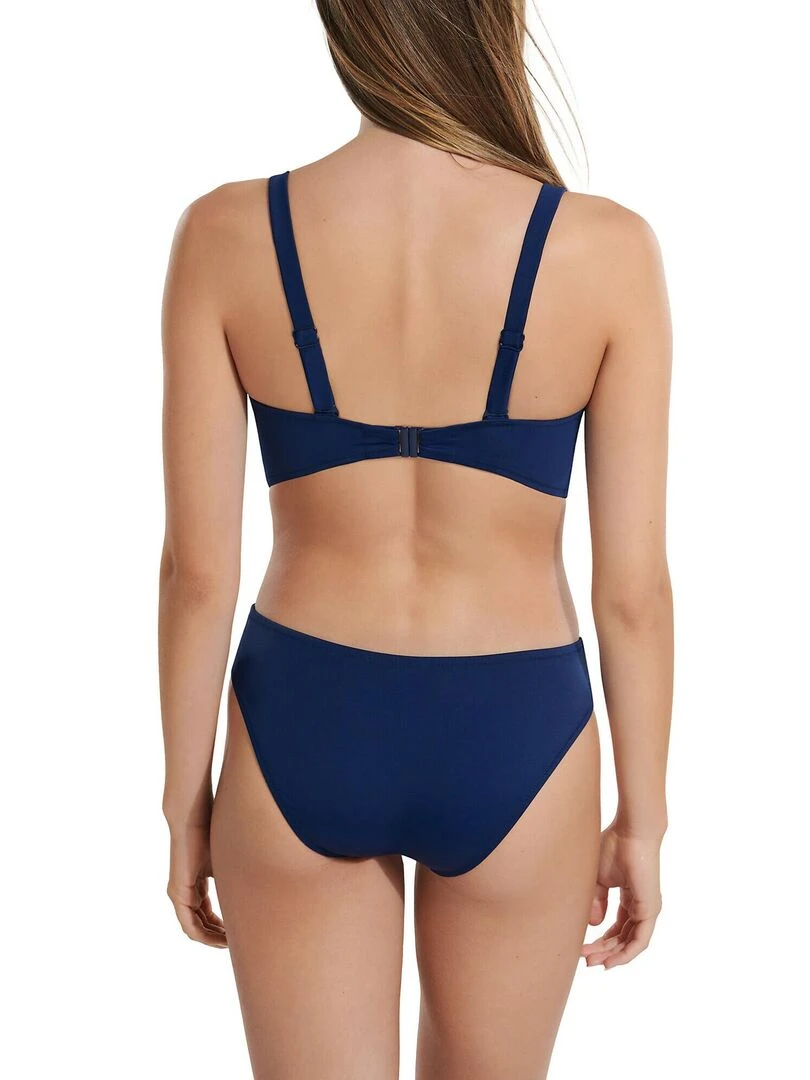 Bas maillot slip de bain à nouettes amovibles Tunis   Bleu