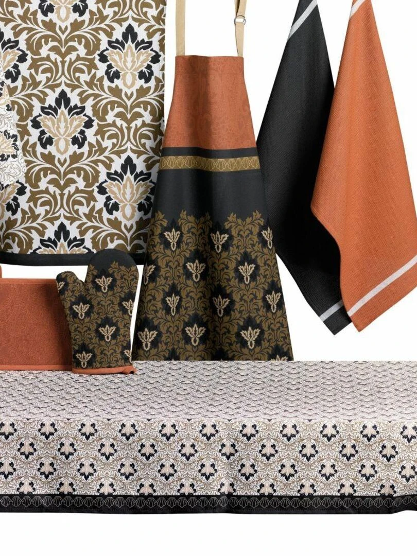 Nappe Polyester à motifs Antoinette   Marron
