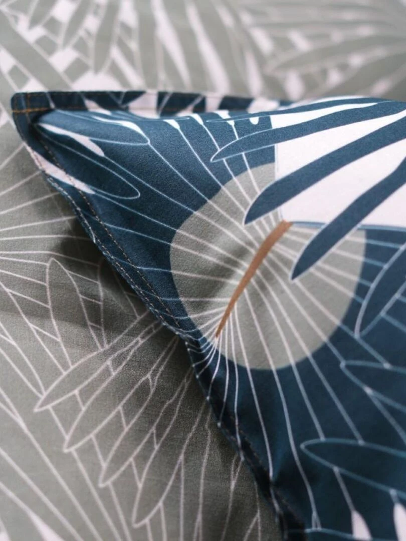 Housse de couette Sunshine Jungle + taie(s) 100% coton 57 fils Bleu