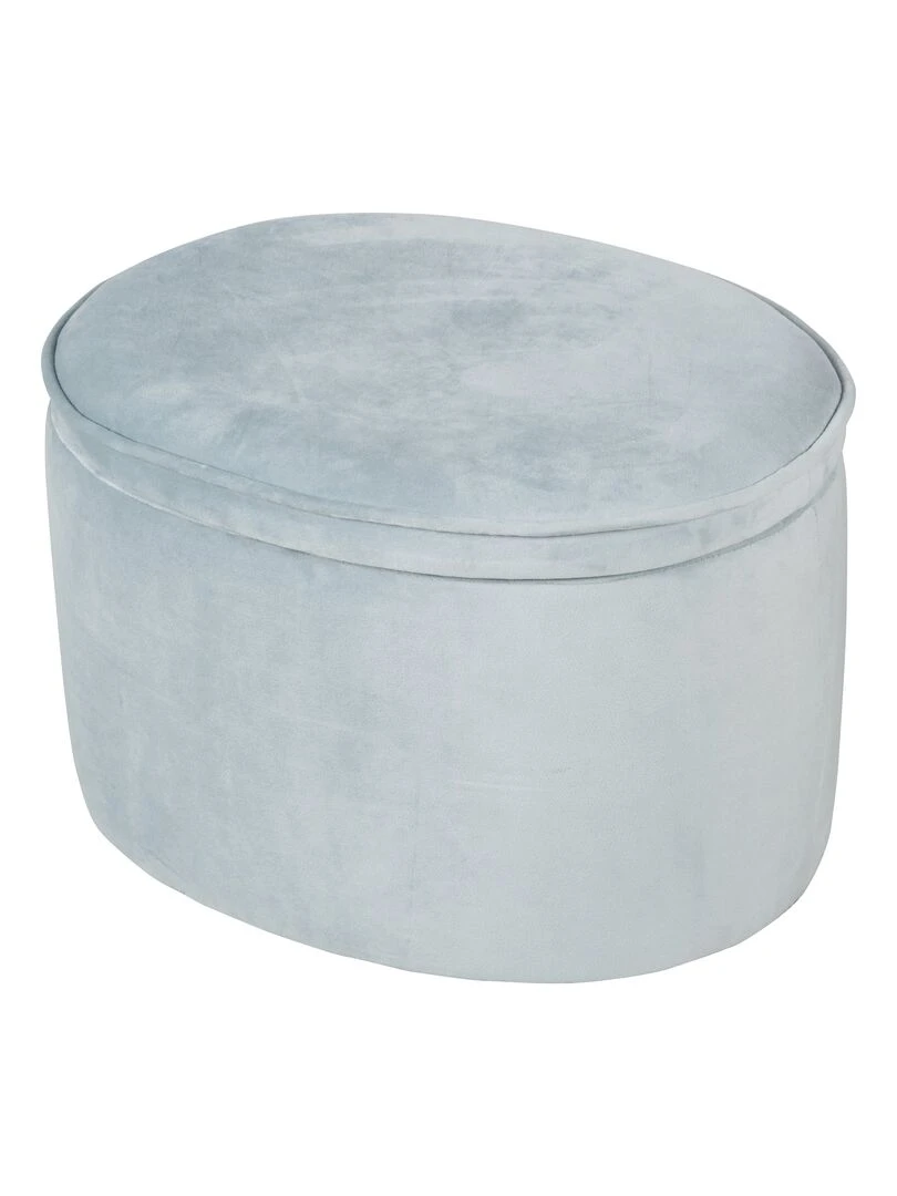 ROBA Tabouret Ovale en Velours pour Chambre Enfant "Lil Sofa"  Avec Coffre de Rangement   Bleu Clair   Bleu clair