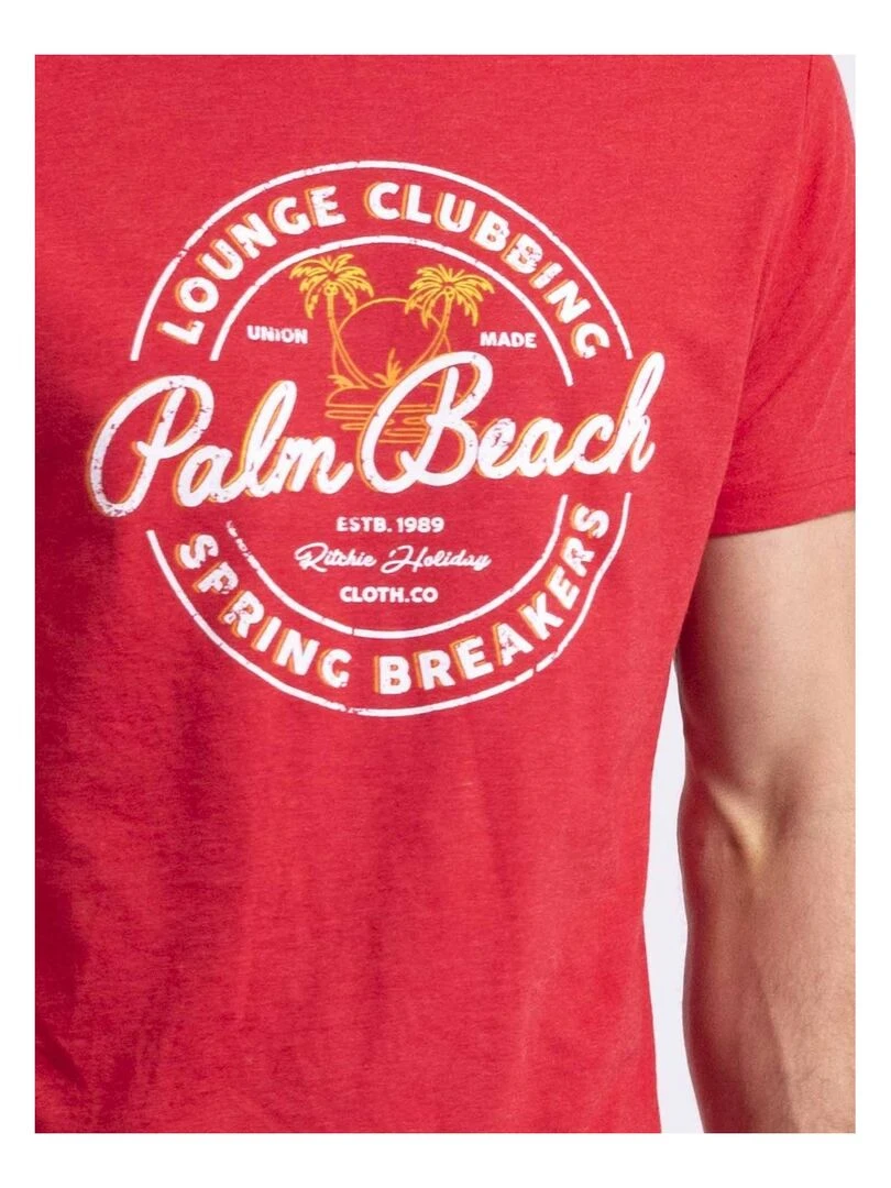 T shirt col rond NAKIWOK Rouge