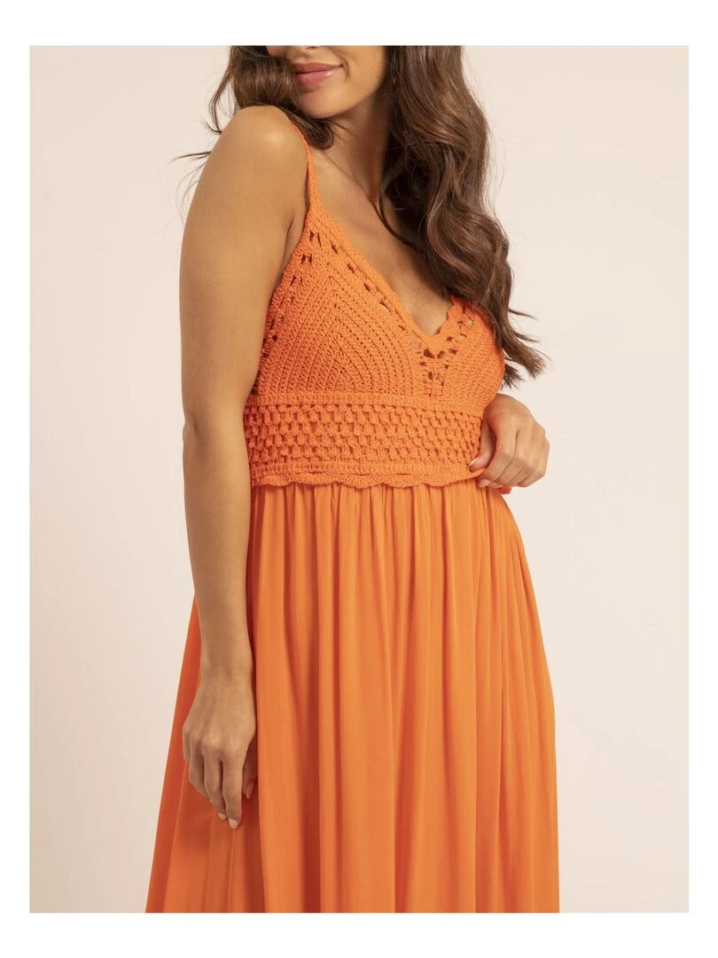 Robe longue crochet IGRALA   Orange