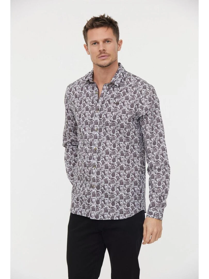 Lee Cooper Chemise manches longues coton regular DONIL Beige argile