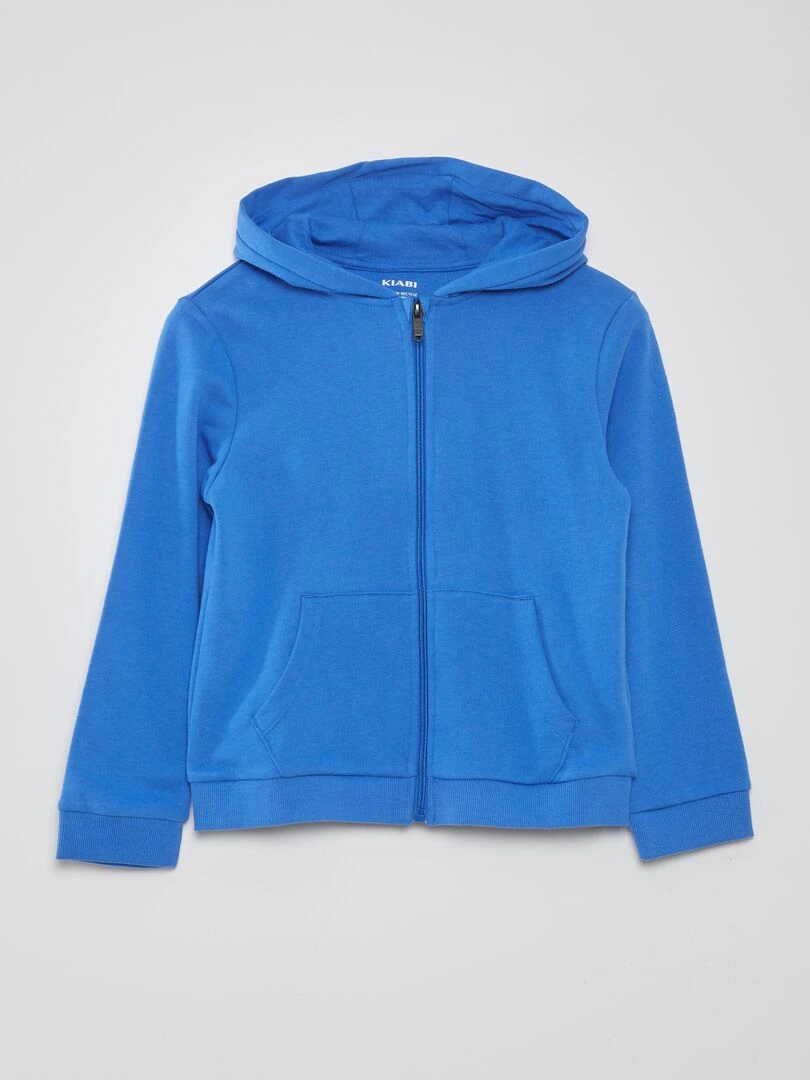 Sweat en molleton zippé Bleu