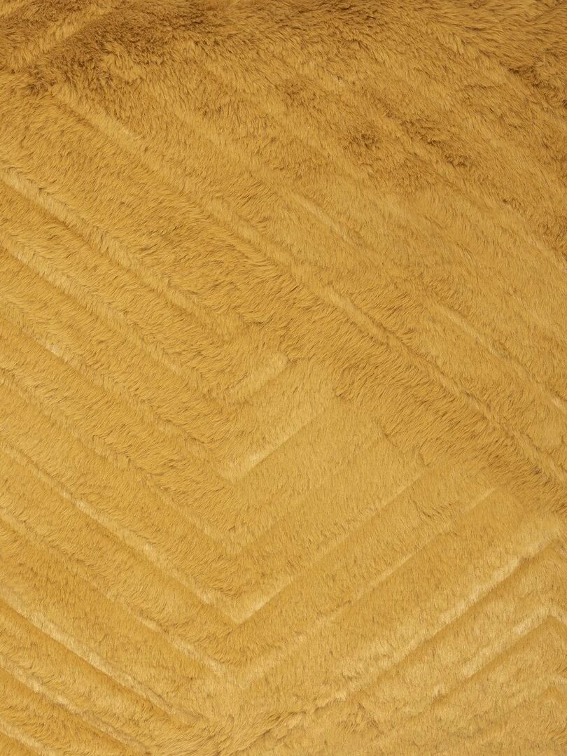 Coussin déhoussable    Effet imitation fourrure   Jaune