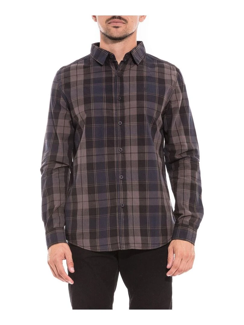 Chemise manches longues carreaux TOLYMAR Bleu marine