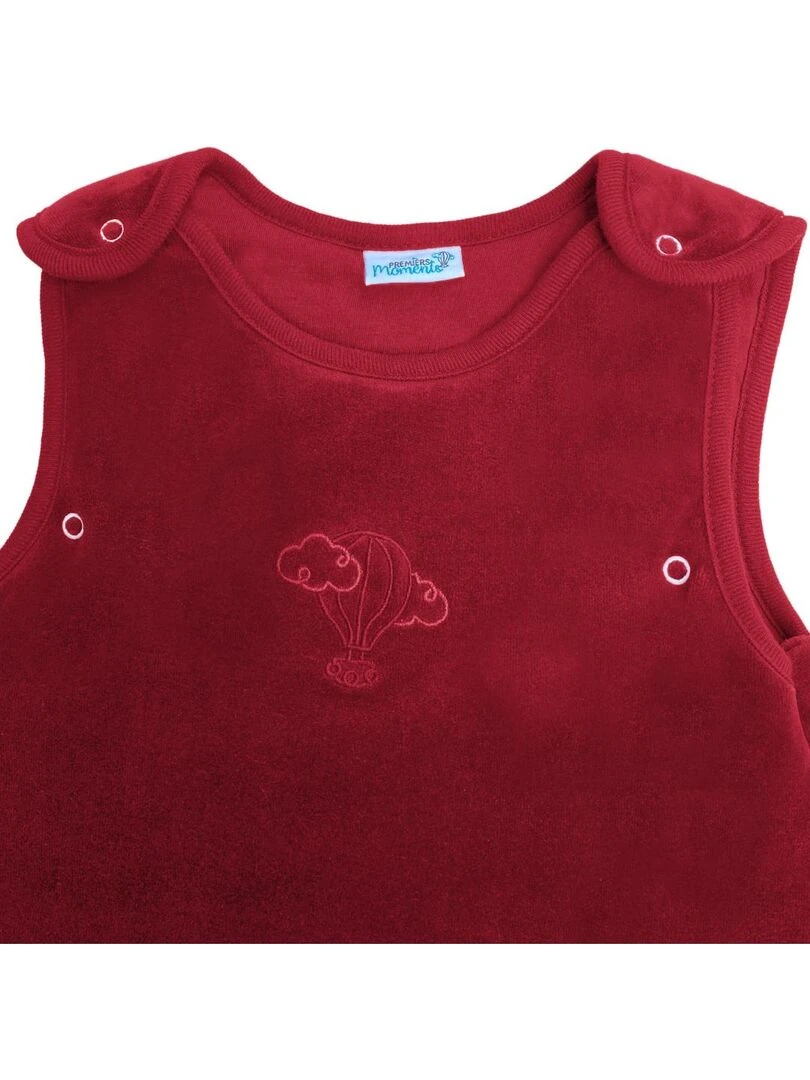 Gigoteuse évolutive 3 6 mois en Velours & Coton Bio Cerise   Bordeaux