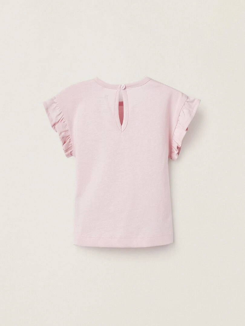 T shirt à manches courtes pour nouveau né manches courtes NATURE TAKEOVER Rose clair