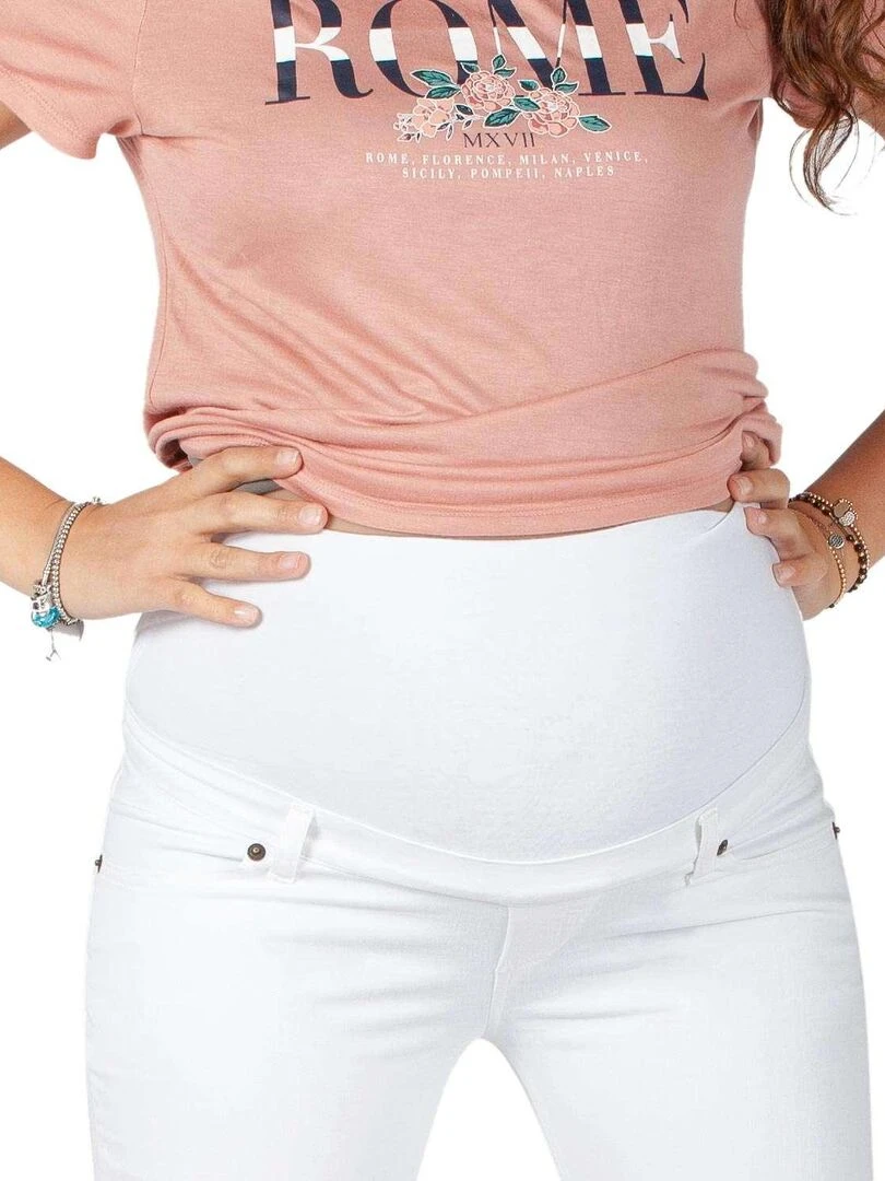 Jean de grossesse slim fit avec stretch    Blanc   Blanc
