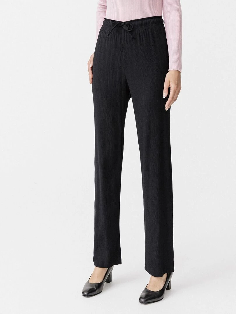 Pantalon fluide crépon Damart Noir