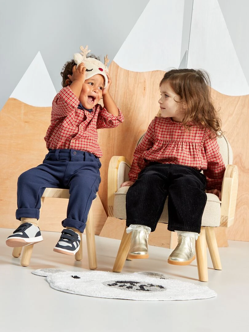 Ensemble pantalon en velours + chaussettes   2 pièces   noir