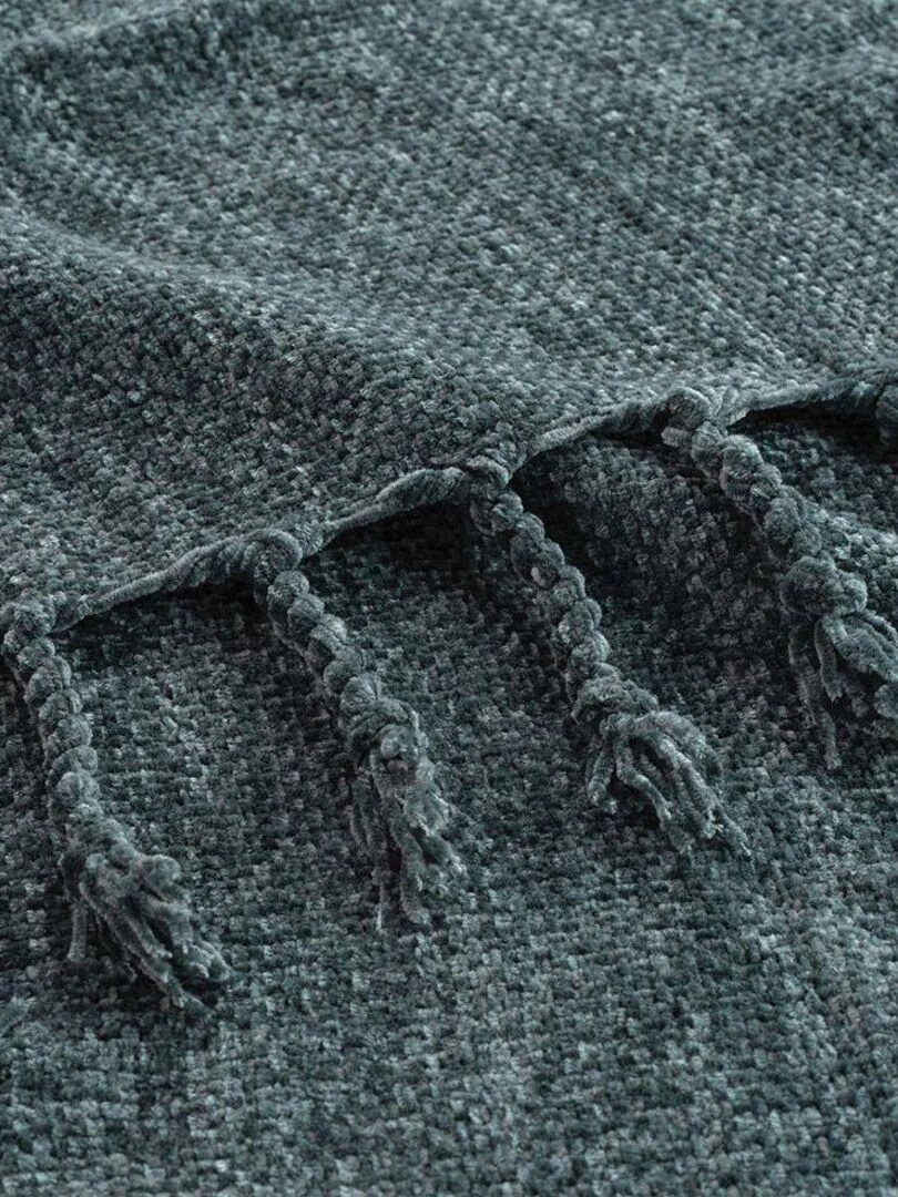 Plaid Chenille uni Melissa   gris anthracite