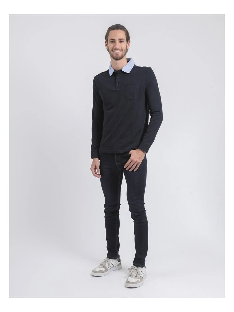 Polo manches longues pur coton POKEMAN   Bleu marine