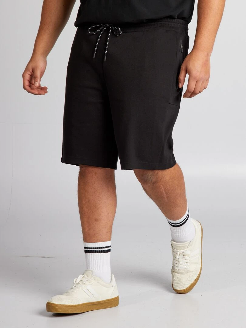 Bermuda façon jogging en piqué noir