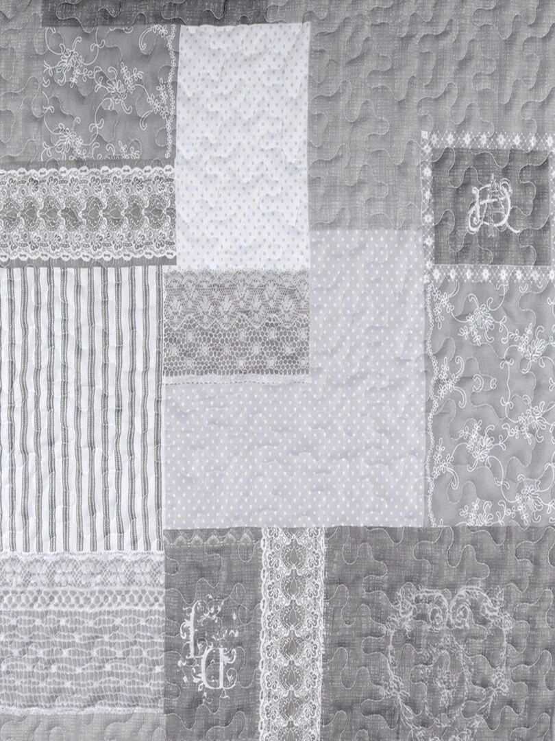 Boutis 240x260 avec 2 taies et sac Arkansas gris   Gris