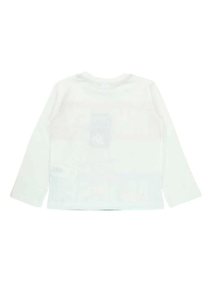 Disney   T shirt garçon imprimé Mickey en coton   Blanc
