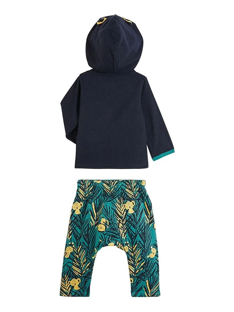 Ensemble en molleton sweat et pantalon bébé garçon Panama Bleu