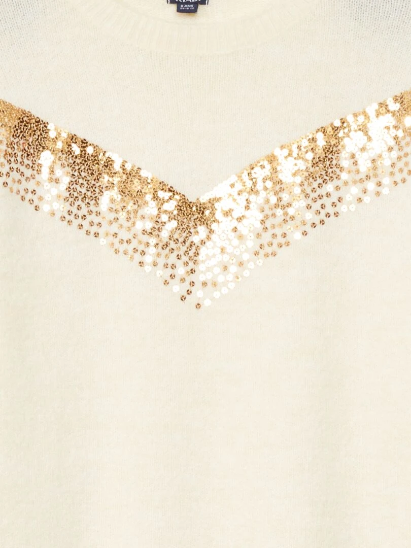 Robe en maille avec sequins Blanc