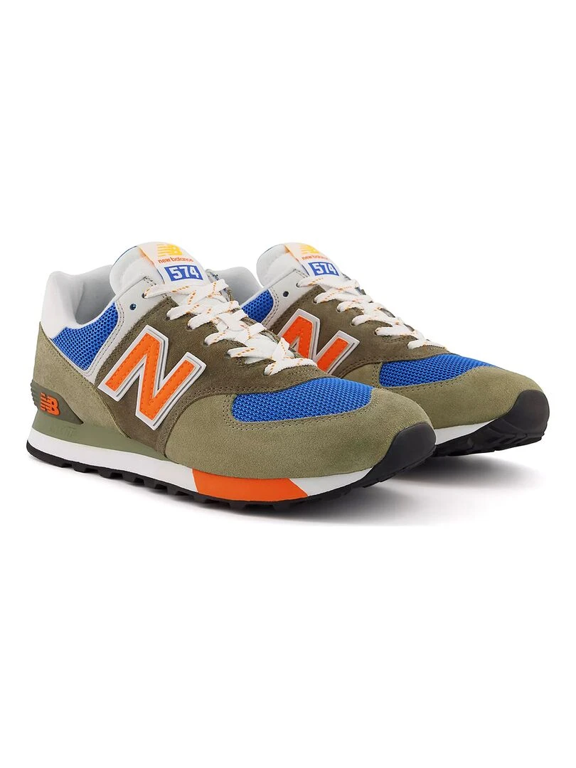 Baskets New Balance 574 Gris Orange Bleu